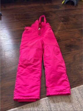 Kids Hot Pink Snow Bib Pants